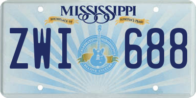 MS license plate ZWI688