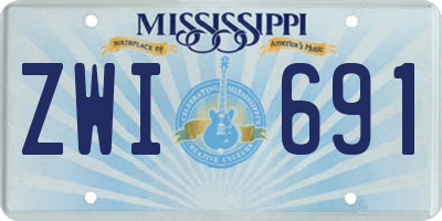 MS license plate ZWI691