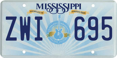 MS license plate ZWI695
