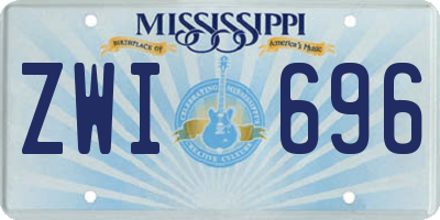MS license plate ZWI696