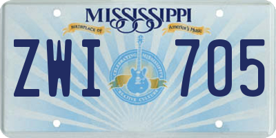 MS license plate ZWI705