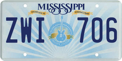 MS license plate ZWI706
