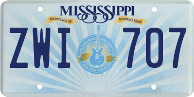 MS license plate ZWI707
