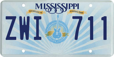 MS license plate ZWI711