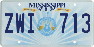 MS license plate ZWI713