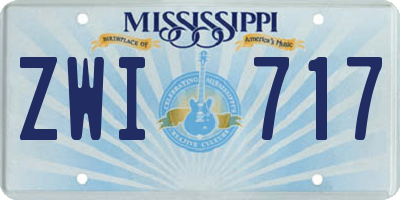 MS license plate ZWI717