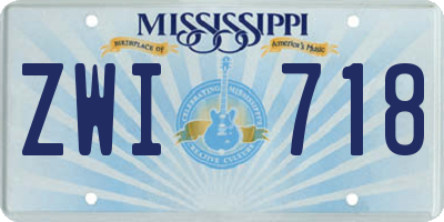 MS license plate ZWI718