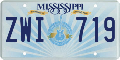 MS license plate ZWI719