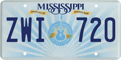 MS license plate ZWI720