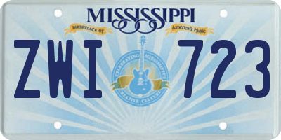 MS license plate ZWI723
