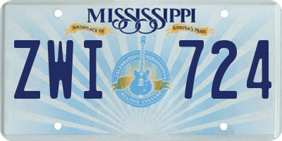 MS license plate ZWI724