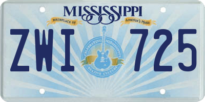 MS license plate ZWI725
