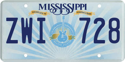 MS license plate ZWI728
