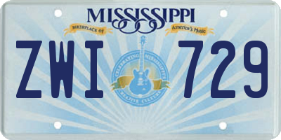 MS license plate ZWI729