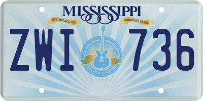 MS license plate ZWI736