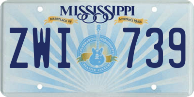MS license plate ZWI739