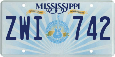 MS license plate ZWI742