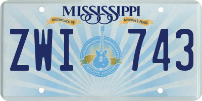 MS license plate ZWI743