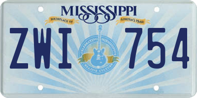 MS license plate ZWI754