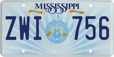 MS license plate ZWI756