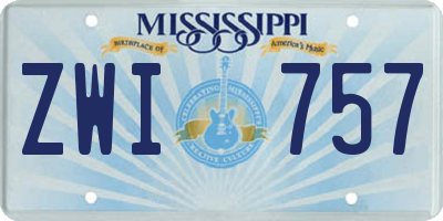 MS license plate ZWI757