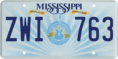 MS license plate ZWI763