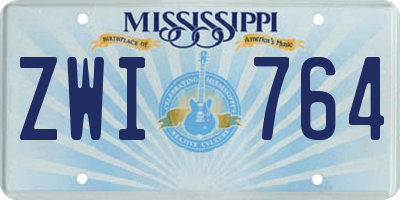 MS license plate ZWI764