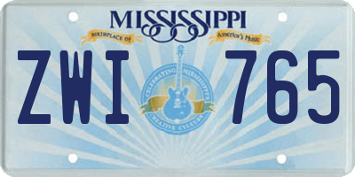 MS license plate ZWI765