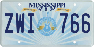 MS license plate ZWI766
