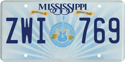 MS license plate ZWI769