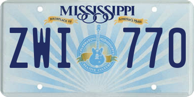 MS license plate ZWI770