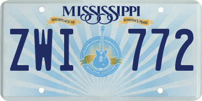 MS license plate ZWI772