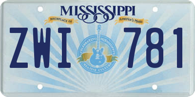 MS license plate ZWI781