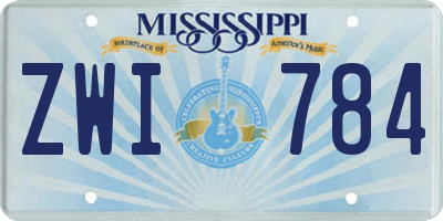 MS license plate ZWI784