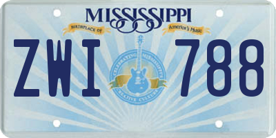 MS license plate ZWI788
