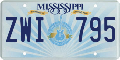 MS license plate ZWI795