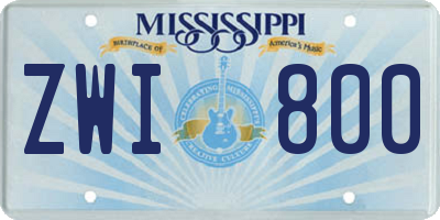 MS license plate ZWI800