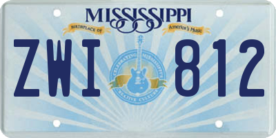 MS license plate ZWI812