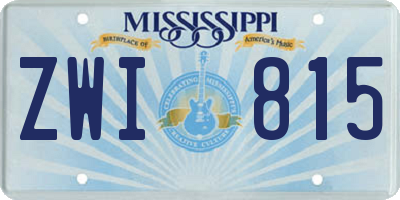 MS license plate ZWI815
