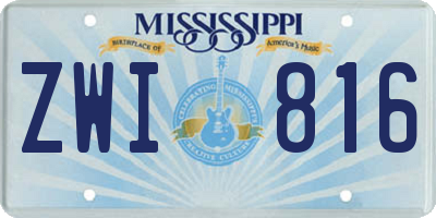 MS license plate ZWI816