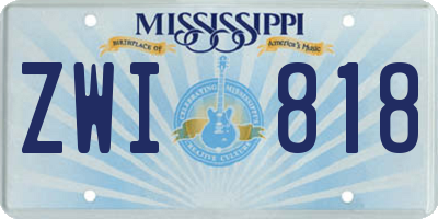 MS license plate ZWI818