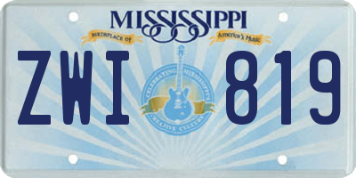 MS license plate ZWI819