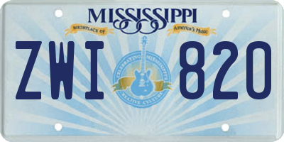 MS license plate ZWI820