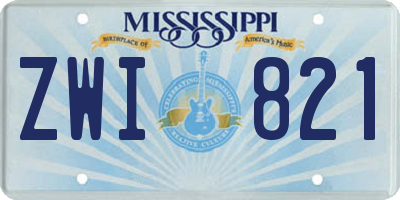 MS license plate ZWI821