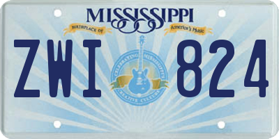 MS license plate ZWI824