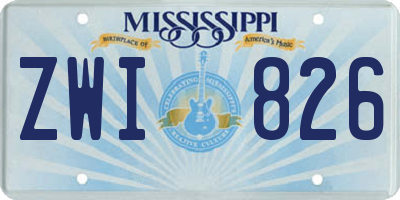 MS license plate ZWI826