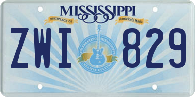 MS license plate ZWI829