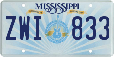 MS license plate ZWI833