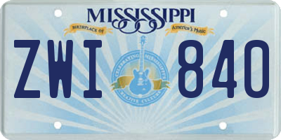 MS license plate ZWI840