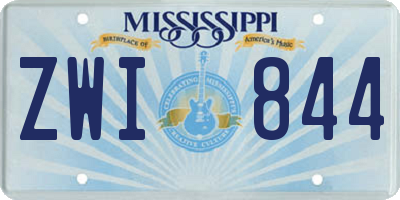 MS license plate ZWI844